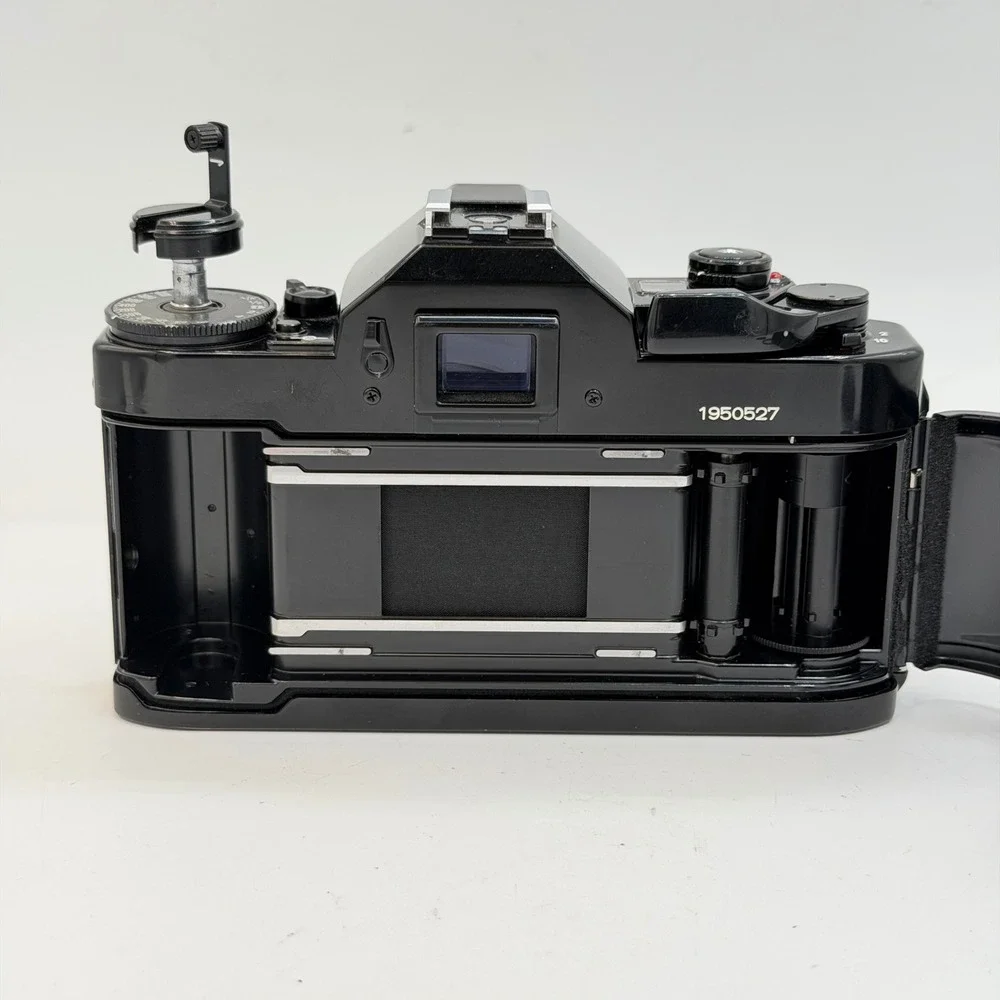 Canon A-1 35mm Film SLR Camera with FD 50mm 1:1.8 Lens, Filter, Cap Black TESTED
